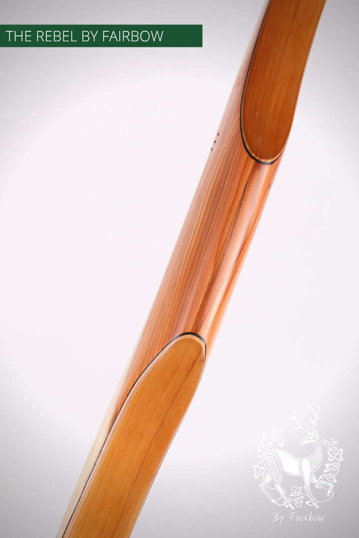 THE REBEL BOW 60@28 CLEAR GLASS, YEW RISER, BAMBOO CORES
