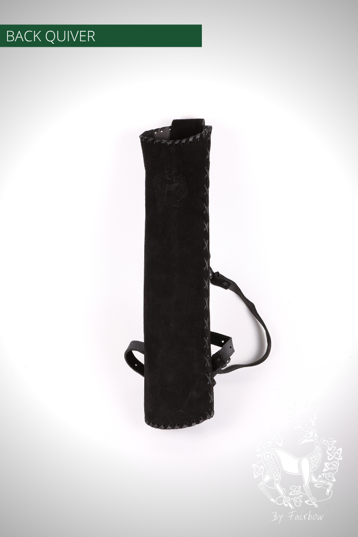 BACKQUIVER, BLACK WITH MEDIEVAL DESIGN AND ADJ. STRAPS-Quiver-Fairbow-Fairbow
