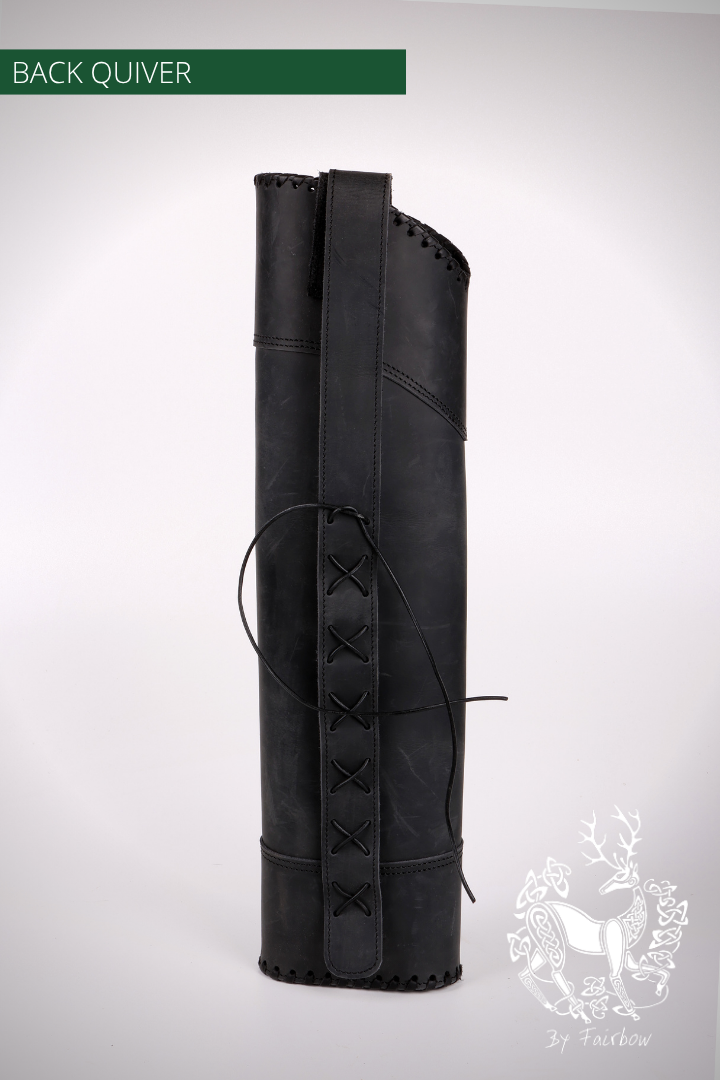 BLACK BACK QUIVER WITH ADJUSTABLE BELT-Quiver-Fairbow-Fairbow