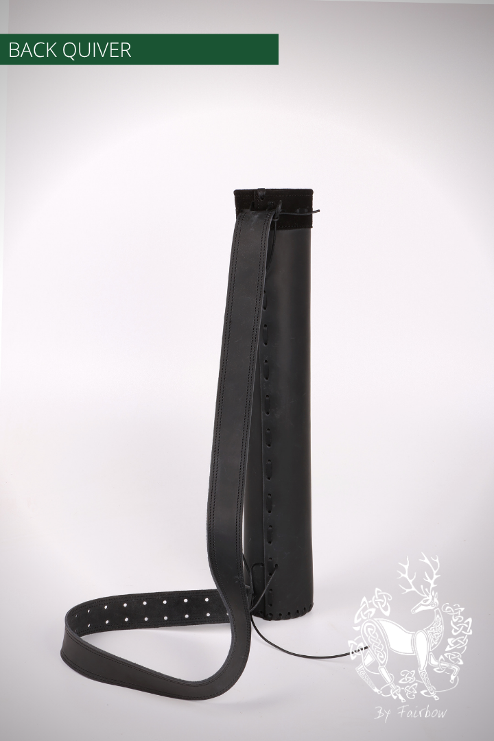 BLACK BACK TUBE QUIVER WITH ADJUSTABLE BELT-Quiver-Fairbow-Fairbow