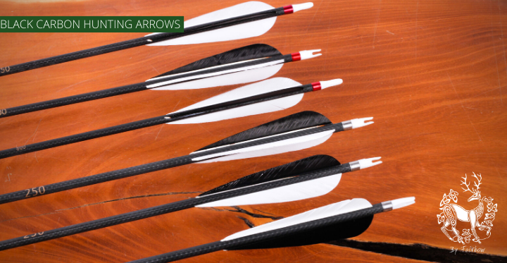 BLACK HUNTER CARBON HUNTING ARROWS SET OF 6-Arrow-fairbow-250-Fairbow