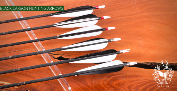 BLACK HUNTER CARBON HUNTING ARROWS SET OF 6-Arrow-fairbow-250-Fairbow