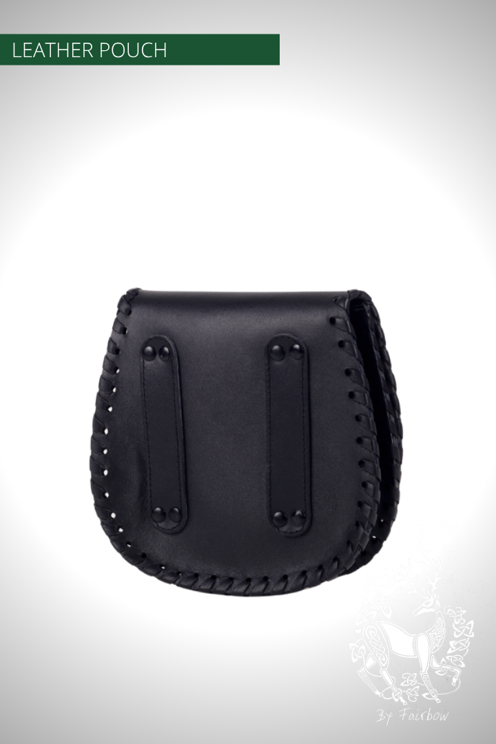 BLACK OR BROWN LEATHER POUCH-Bag-Fairbow-Black-Fairbow