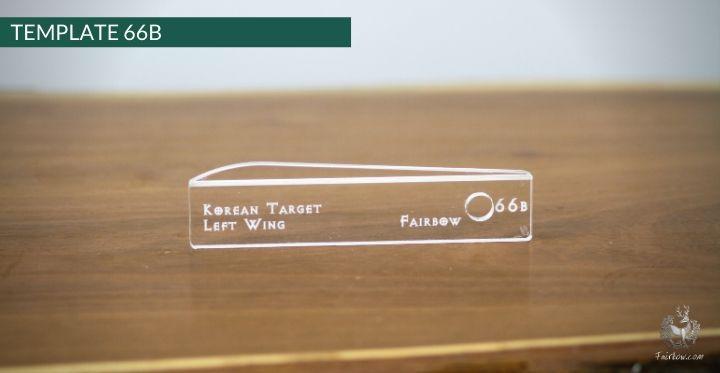 FEATHER CUTTING TEMPLATE PRE-GLUE (41-80)-Tool-Fairbow-Left wing-Korean target profile 5.1" no.66-Fairbow