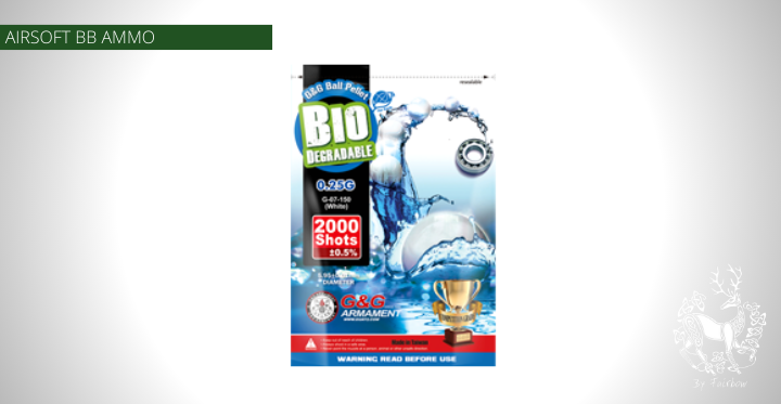 G&G BIO BB 0.25 g WHITE 2000 RDS (bag) PELLETS-pellets-G&G Armament-Fairbow