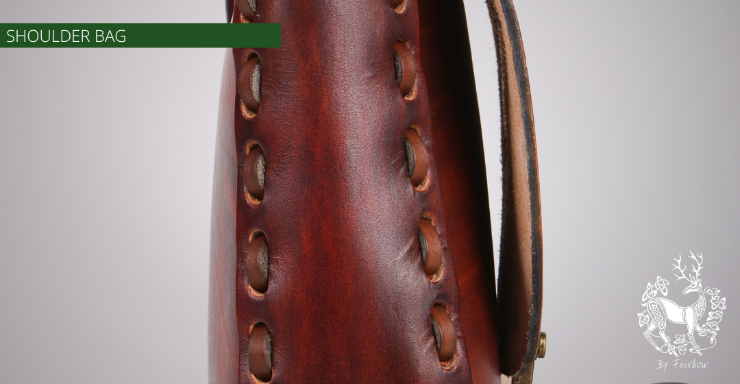 HANDCARVED LEATHER BAG WITH CELTIC DRAGON DESIGN-Bag-Fairbow-Fairbow