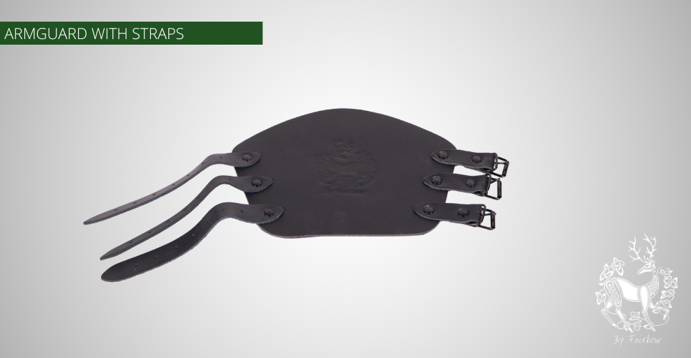 PLAIN SIMPLE LEATHER ARMGUARD THICK LEATHER WITH STRAPS-Protection-Fairbow-Black-Fairbow