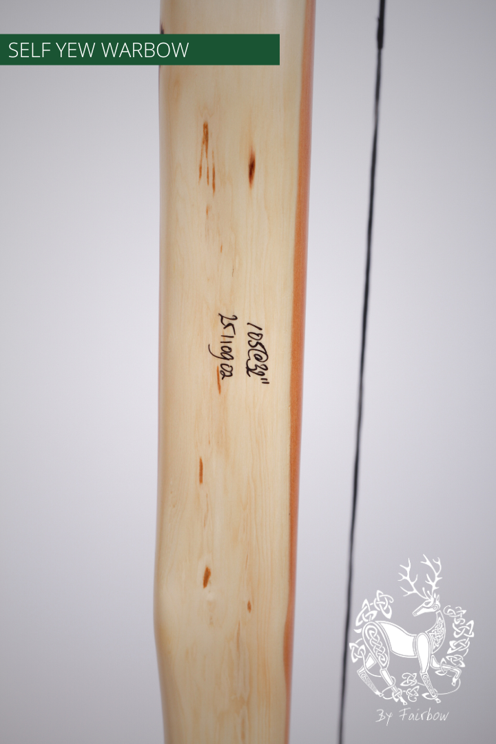 SELF YEW ENGLISH LONGBOW, 105 LBS @ 30 INCH, 76 INCH NTN-Bow-Fairbow-Fairbow