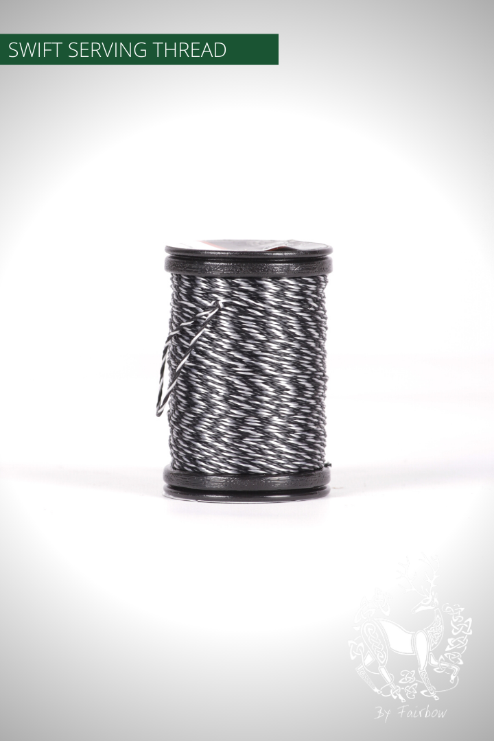 SWIFT SERVING THREAD 010-string-Fairbow-Black/White BK-BK-WT-0.025"-Fairbow