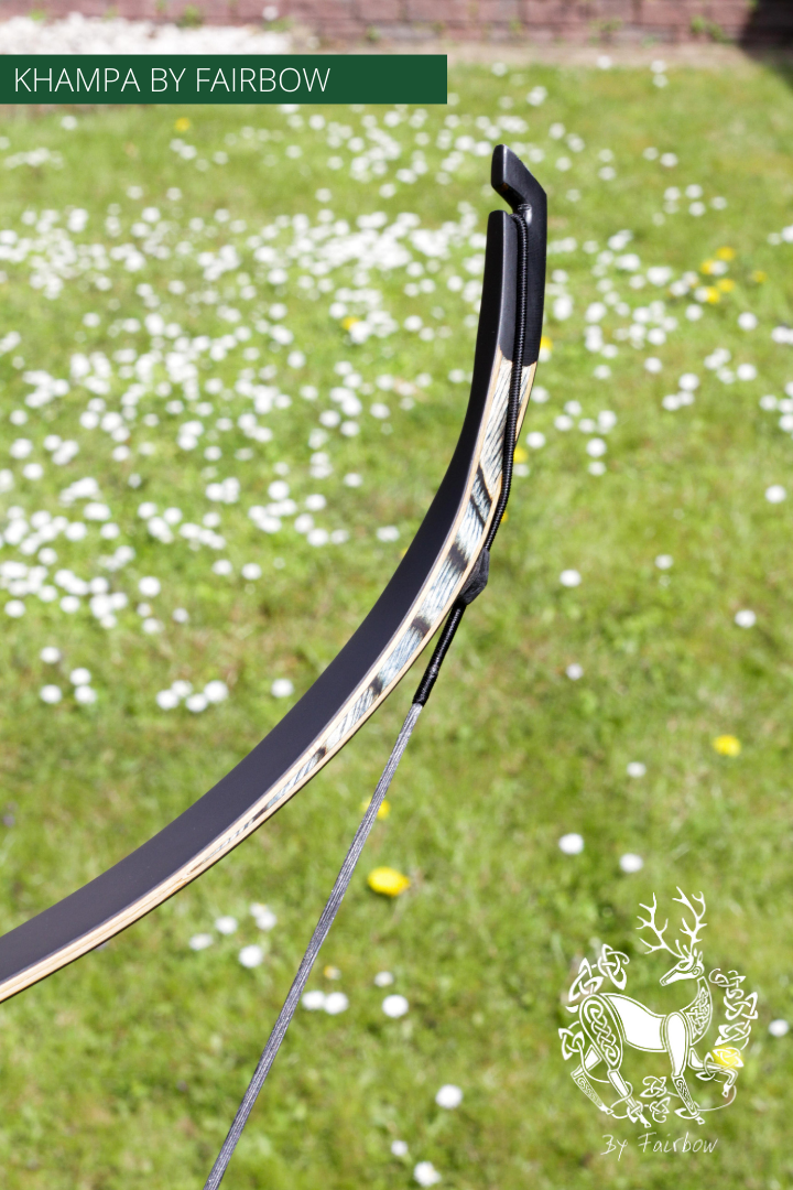 THE BLACK KHAMPA BOW BY FAIRBOW BLACK'N WHITE 20 LBS @ 28 INCH 26 @ 32 INCH-Bow-Fairbow-Fairbow
