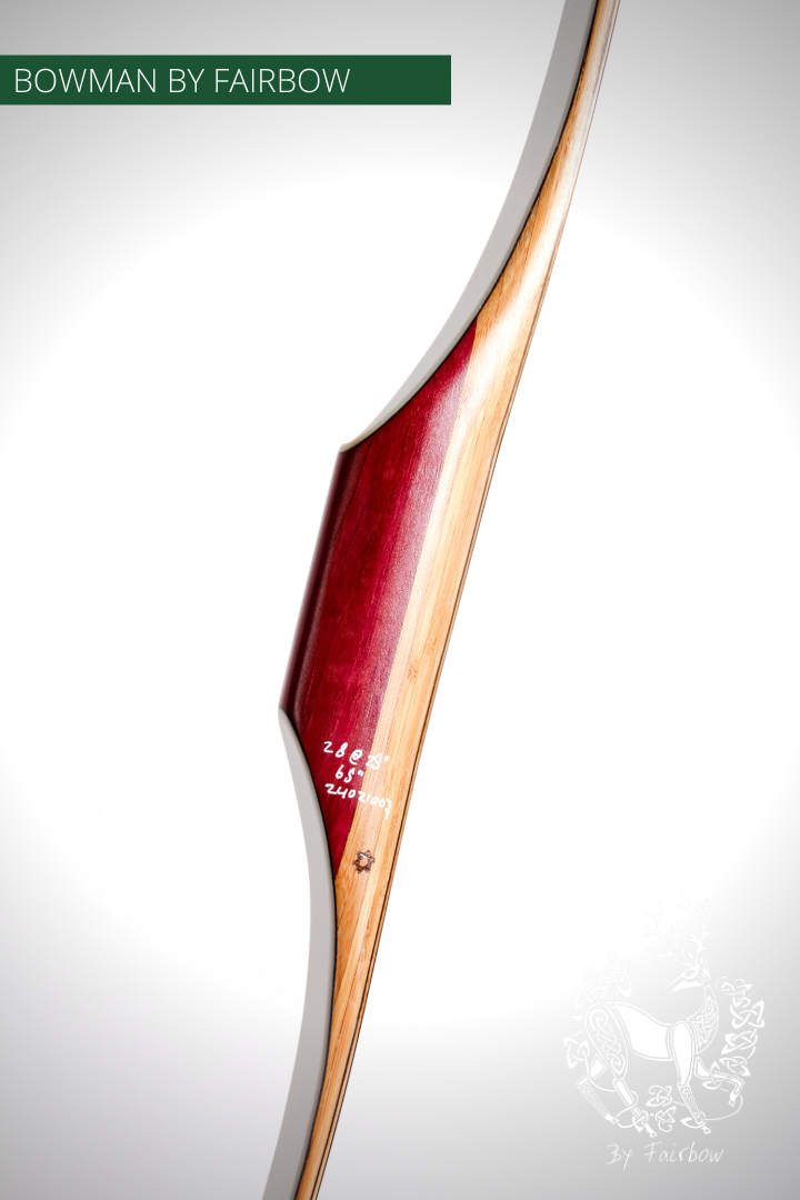 THE BOWMAN AMERICAN SEMI LONGBOW BY FAIRBOW 28@28 WITH PURPLEHEART CAP-Bow-Fairbow-Fairbow