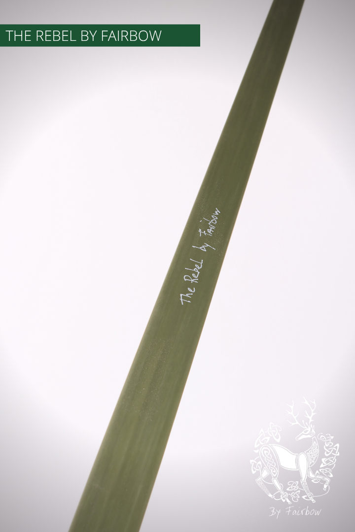THE REBEL BOW 41@28 GREEN GLASS, YEW RISER, BAMBOO CORES-Bow-Fairbow-Fairbow