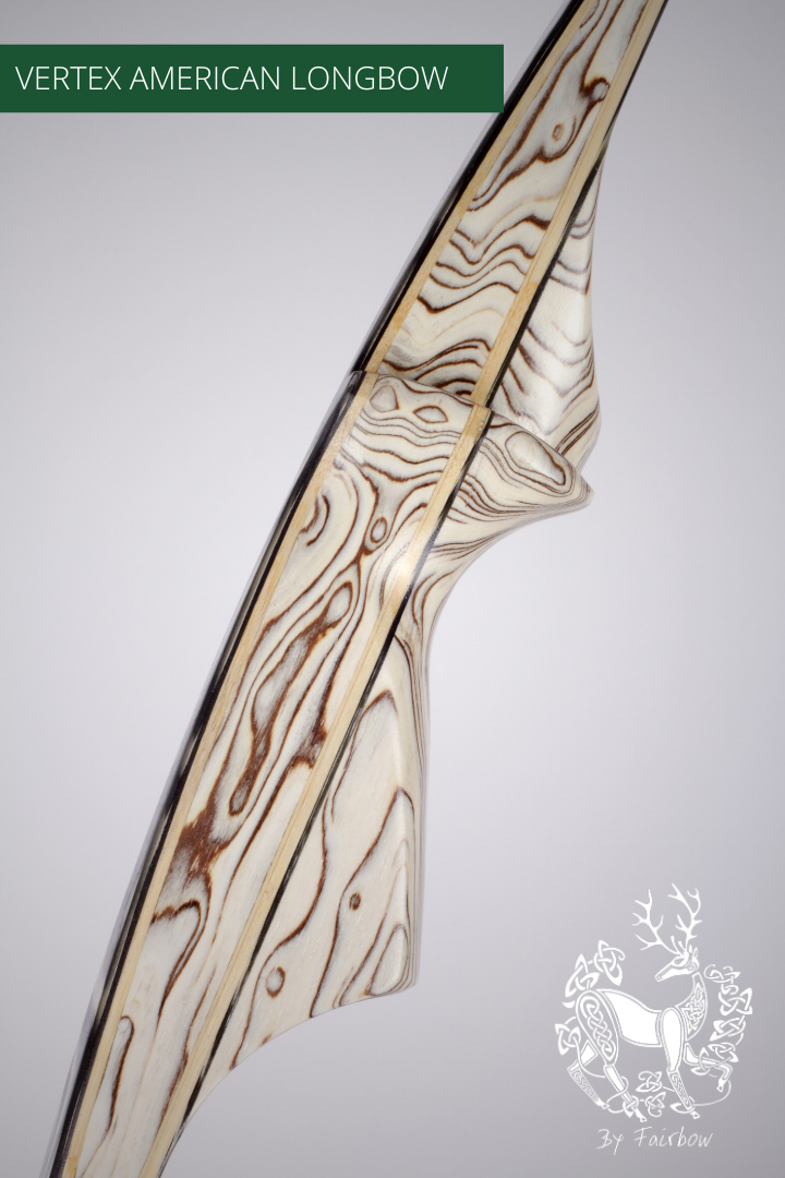 THE VERTEX BOW 68" CLEAR BACKING OVER CURLY BIRCH 46 LBS @ 28 INCH RH-Bow-Fairbow-Fairbow