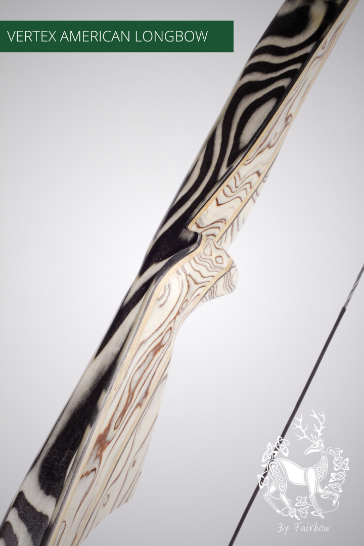 THE VERTEX BOW 68" CLEAR BACKING OVER CURLY BIRCH 46 LBS @ 28 INCH RH-Bow-Fairbow-Fairbow