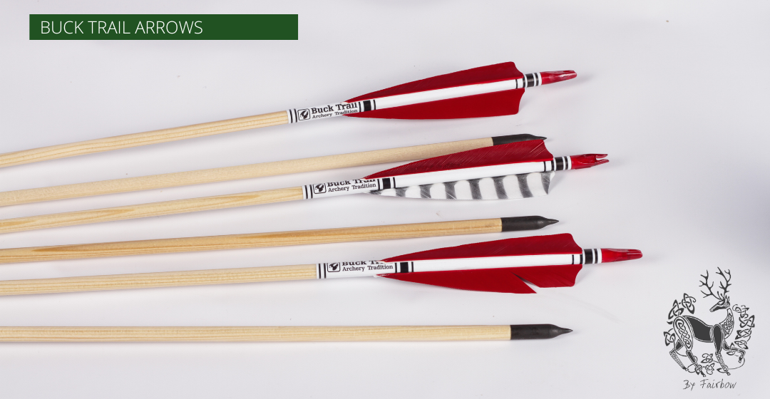 WOODEN ARROWS BY BUCKTRAIL-Arrow-Buck Trail-60-65 11/32 Red 31 inch-Fairbow