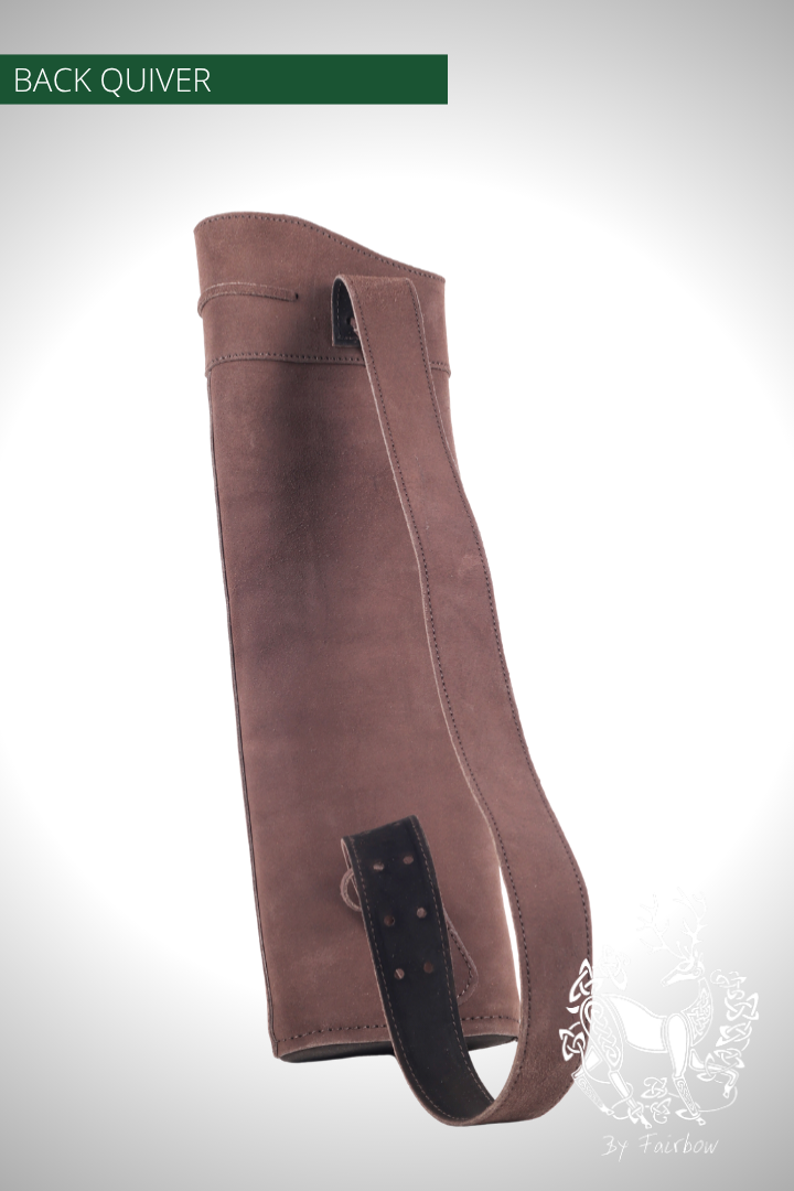 DARK BROWN SUEDE BACK QUIVER , WITH BELT