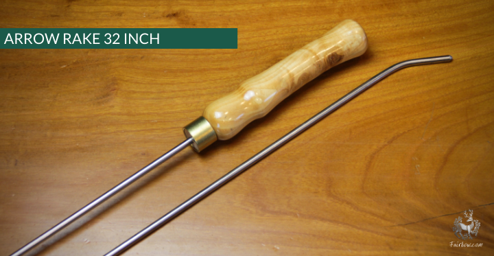 ARROW RAKE, WOOD AND STAINLESS STEEL 32 INCH-Sundries-Fairbow-Hickory 27-Fairbow