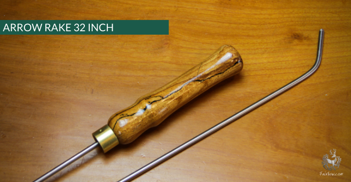 ARROW RAKE, WOOD AND STAINLESS STEEL 32 INCH-Sundries-Fairbow-Spalted beech 11-Fairbow