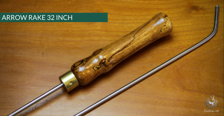 ARROW RAKE, WOOD AND STAINLESS STEEL 32 INCH-Sundries-Fairbow-Yew 9-Fairbow