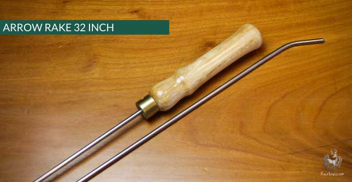 ARROW RAKE, WOOD AND STAINLESS STEEL 32 INCH-Sundries-Fairbow-Yew 9-Fairbow