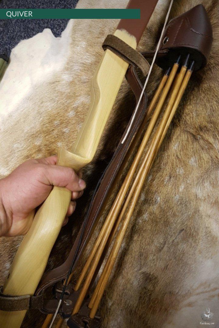 BOWQUIVER, LARGE. LEATHER. FOR BOWS WITH A LARGE RISER. (XT)-Quiver-Fairbow-Fairbow