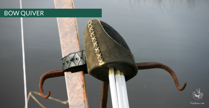 BOWQUIVER SET, LEATHER. FITS ALL BOWS, ADJUSTABLE WITH STRAP-Quiver-Fairbow-Fairbow