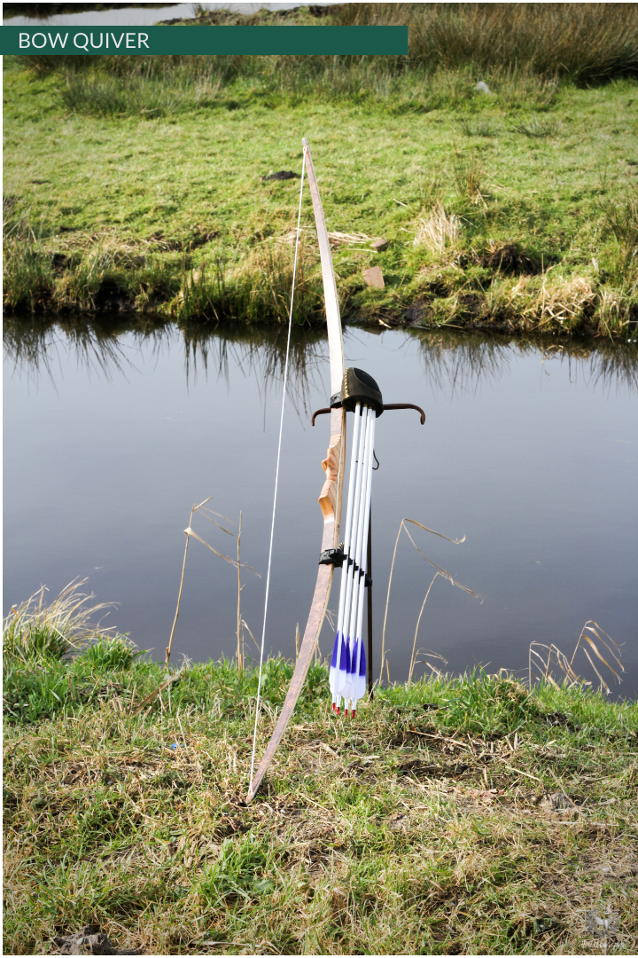 BOWQUIVER SET, LEATHER. FITS ALL BOWS, ADJUSTABLE WITH STRAP-Quiver-Fairbow-Fairbow