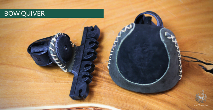 BOWQUIVER SET, LEATHER. FITS ALL BOWS, ADJUSTABLE WITH STRAP-Quiver-Fairbow-Fairbow