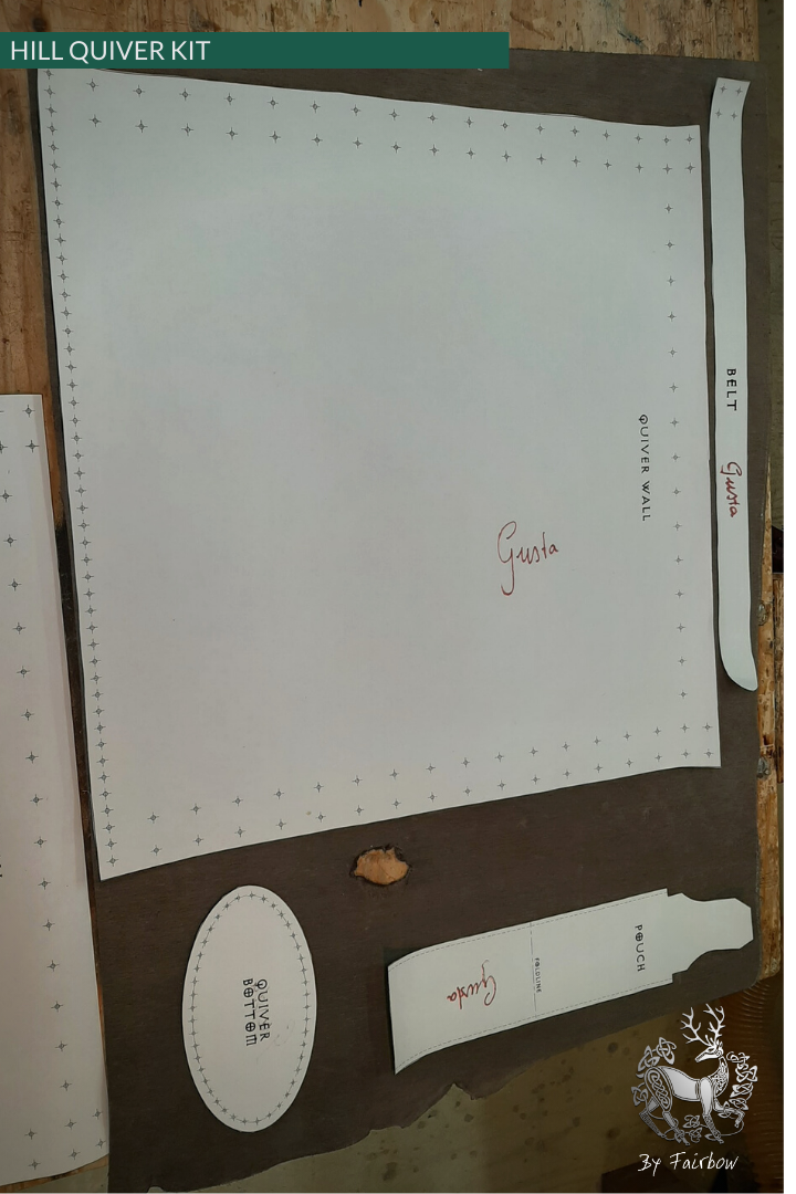 DIY KIT MAKE YOUR OWN HILL STYLE BACK QUIVER-Quiver-Fairbow-NO Leather, JUST the templates/ prints-Fairbow