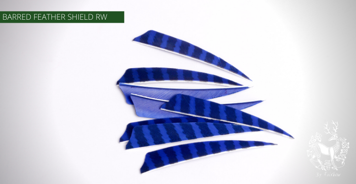 FEATHERS BARRED 4 INCH SHIELD PER DOZEN (RW)-Feathers-Fairbow-Dark Blue - Black-Fairbow