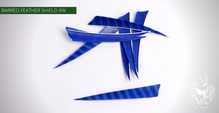 FEATHERS BARRED 5 INCH SHIELD PER DOZEN (RW)-Feathers-Fairbow-Dark Blue - Black-Fairbow