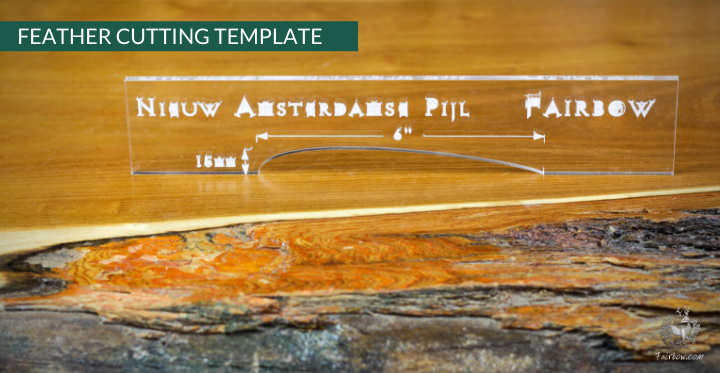 Feather Cutting Template EWBS DWS cut-on-shaft-Tool-Fairbow-NAP, New Amsterdam Arrow, 6 inch-Fairbow