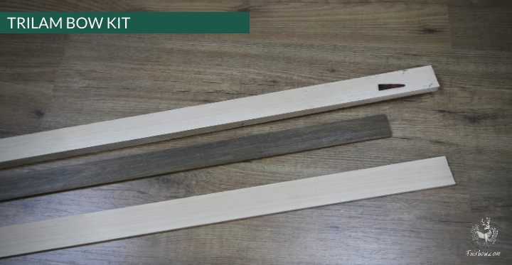 KIT 80 INCH WARBOW RAW PARTS HICKORY/GREENHEART/BAMBOO-HICKORY-Bow kit-Fairbow-Hickory-Fairbow