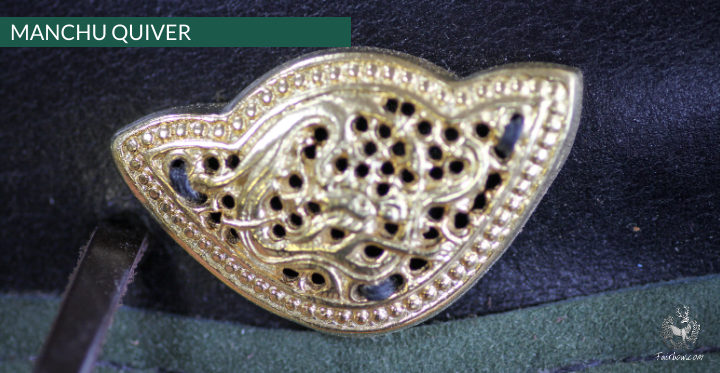 MANCHU QUIVER, THICK SADDLER QUALITY LEATHER, HANDMADE, ORNAMENTED-Fairbow-Fairbow