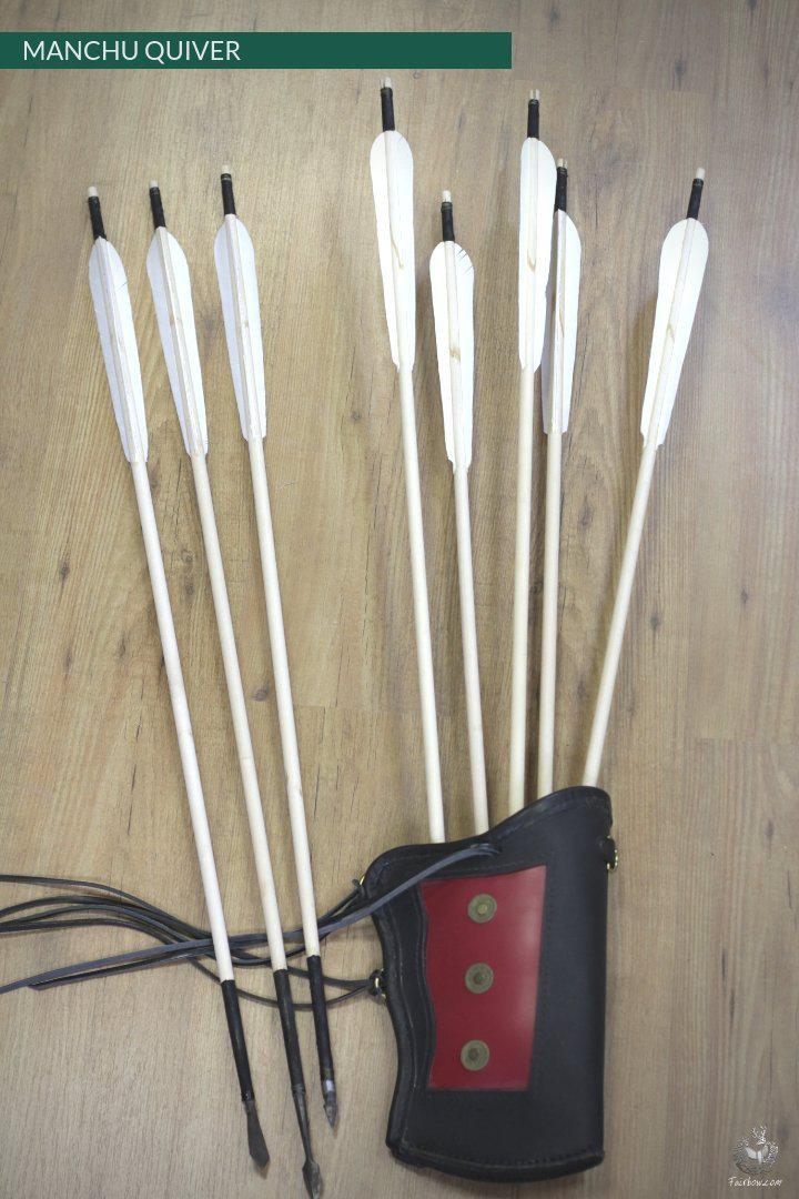 MANCHU QUIVER, THICK SADDLER QUALITY LEATHER, HANDMADE-Quiver-Fairbow-left-Fairbow