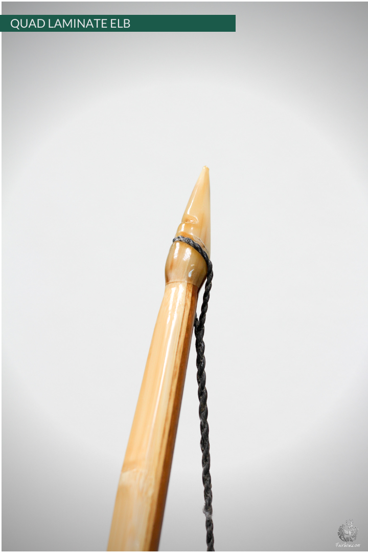 QUAD LAMINATED ENGLISH LONGBOW GREENHEART, TIGERWOOD, HICKORY, BAMBOO 72 LBS @ 28 INCH-English Longbow-Fairbow-Fairbow