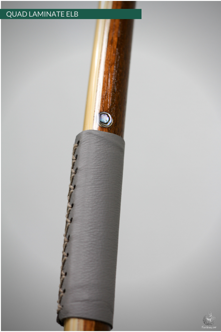 QUAD LAMINATED ENGLISH LONGBOW GREENHEART, TIGERWOOD, HICKORY, BAMBOO 72 LBS @ 28 INCH-English Longbow-Fairbow-Fairbow