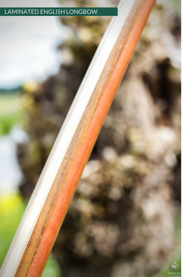 QUAD LAMINATED ENGLISH LONGBOW MASSARANDUBA, GREENHEART, SUPERCORE, HICKORY 66 LBS @ 28 INCH-English Longbow-Fairbow-Fairbow