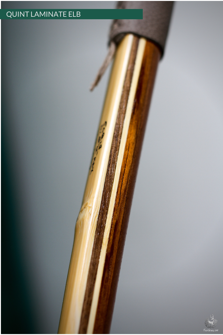 QUINT LAM. ENGLISH LONGBOW 5 TYPES OF WOOD (!) SUPERIOR 50 LBS @ 28 INCH-English Longbow-Fairbow-Fairbow