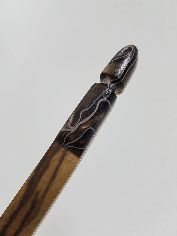 R-D 68" BOW BAMBOO-GLASS 60 lbs @ 28 inch with ROSEWOOD AND ZEBRANO VENEER-Bow-Fairbow-Fairbow