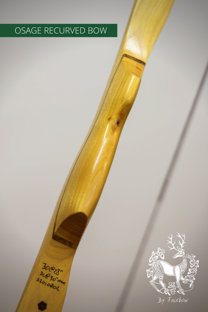 RECURVED OSAGE SELFBOW, 70 INCH NTN, 30 LBS LH-Bow-Fairbow-Fairbow