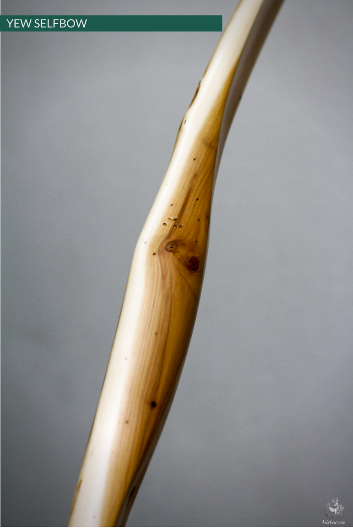 RECURVED YEW SELFBOW, 66 INCH NTN, 53 LBS-Bow-Fairbow-Fairbow