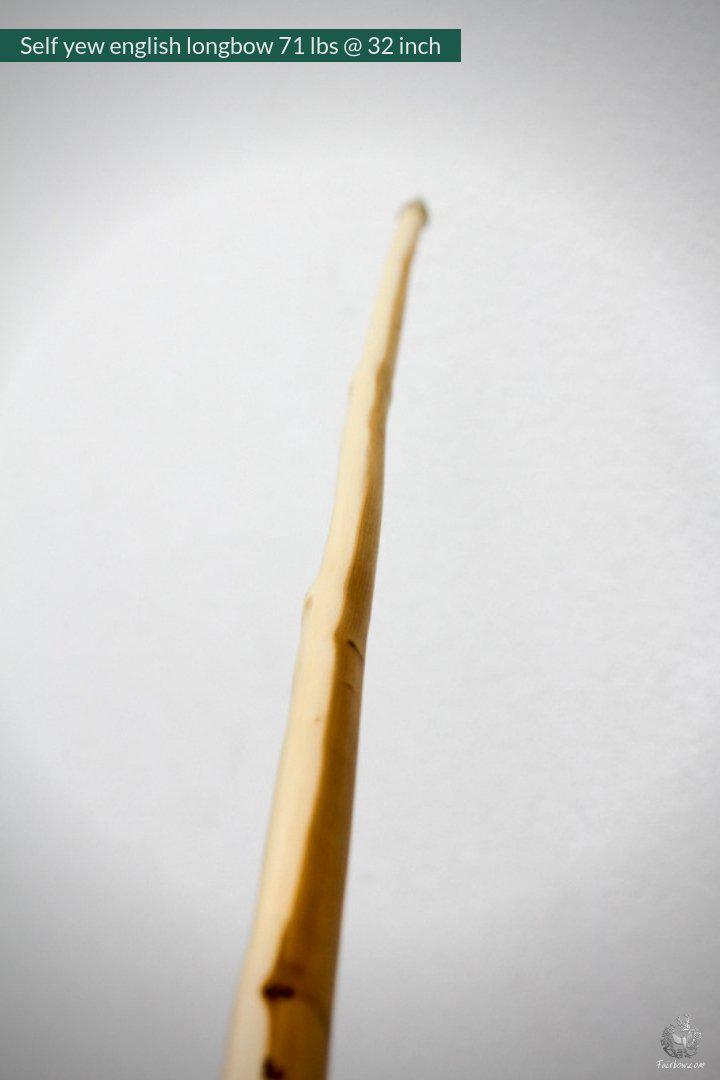 SELF YEW ENGLISH LONGBOW, WARBOW, 63 LBS @ 28 INCH, 71 LBS @32 INCH-Bow-Fairbow-Fairbow