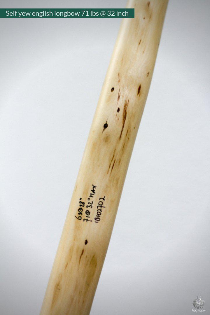 SELF YEW ENGLISH LONGBOW, WARBOW, 63 LBS @ 28 INCH, 71 LBS @32 INCH-Bow-Fairbow-Fairbow