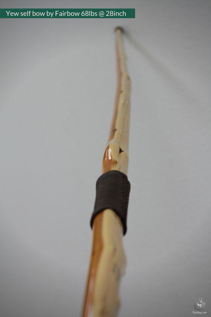 SELF YEW ENGLISH LONGBOW, WARBOW, 68 LBS @ 28 INCH-Bow-Fairbow-Fairbow
