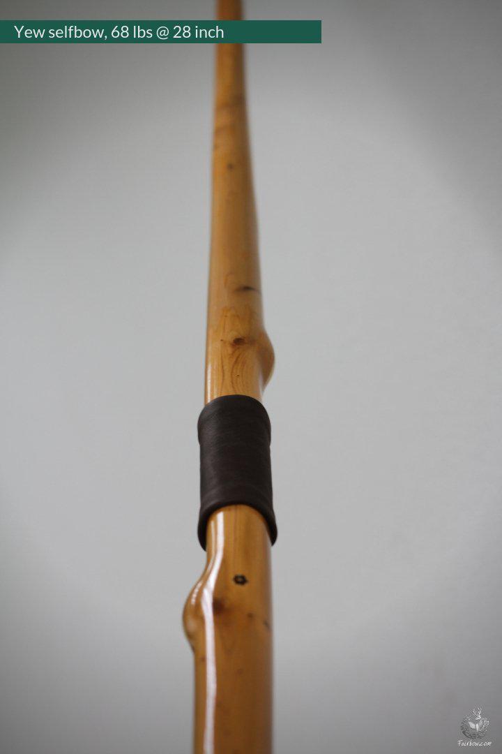 SELF YEW ENGLISH LONGBOW, WARBOW, 68 LBS @ 28 INCH-Bow-Fairbow-Fairbow