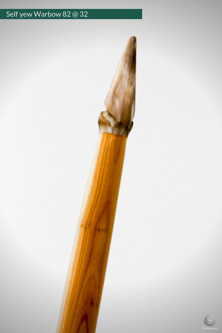 SELF YEW ENGLISH LONGBOW, WARBOW, 68 LBS @ 28 INCH 'WOUNDED KNEE"-Bow-Fairbow-Fairbow