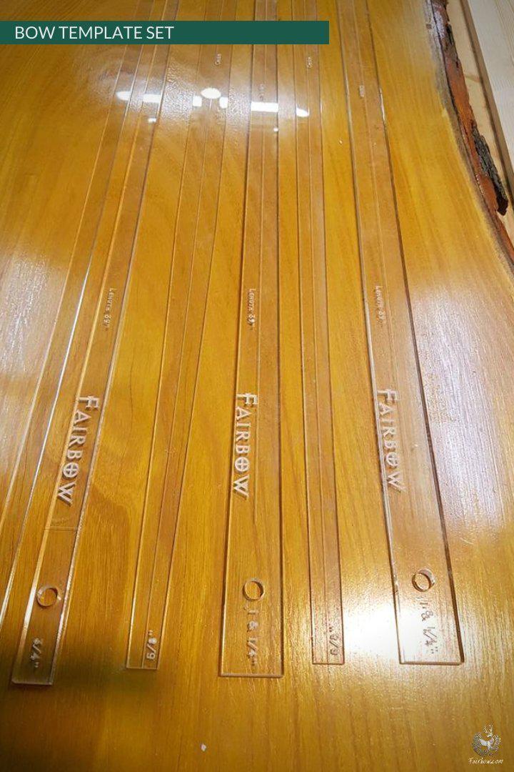 SET OF DRAWING TEMPLATES IN PERSPEX ENGLISH LONGBOW LAYOUT-Tool-Fairbow-English longbow 2 part set-Fairbow