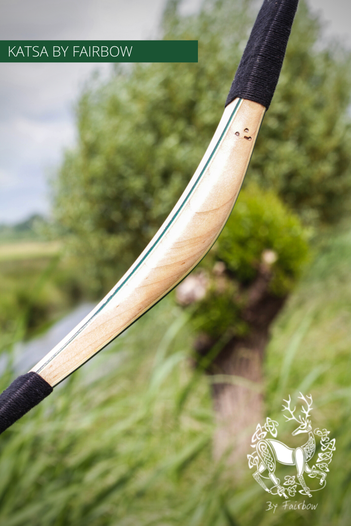 THE KATSA BOW, 15 LB, MAPLE WOOD, GREEN GLASS, KIRINITE NOCKS-Bow-Fairbow-Fairbow