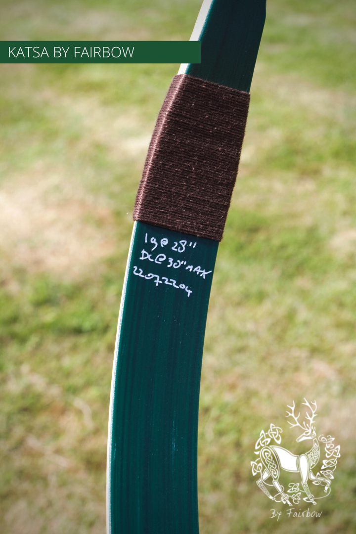 THE KATSA BOW, 19 LB, WALNUT, GREEN, SWIRLY BROWN NOCKS-Bow-Fairbow-Fairbow